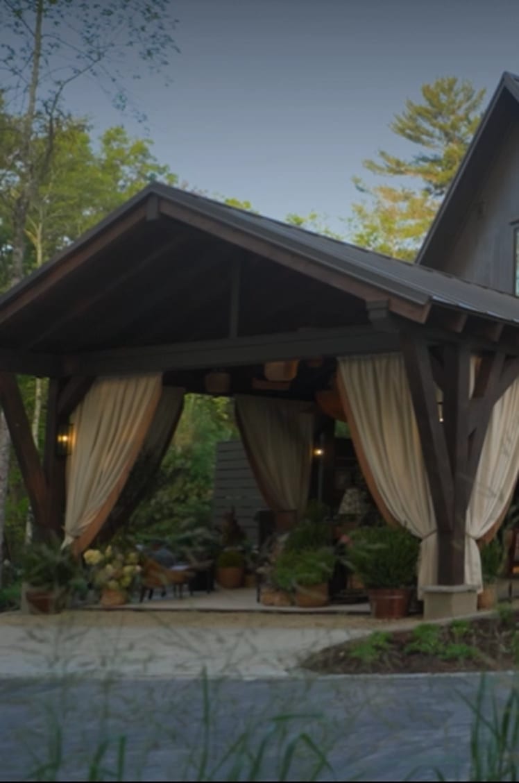 Cashiers Designer Showhouse garden and outdoor pavilion