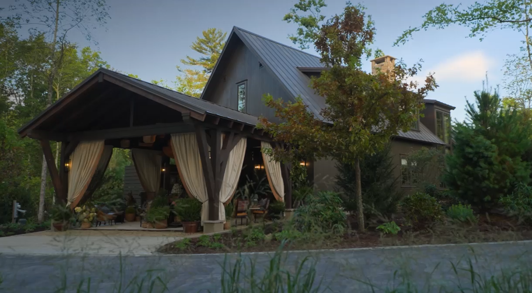 Cashiers Designer Showhouse garden and outdoor pavilion